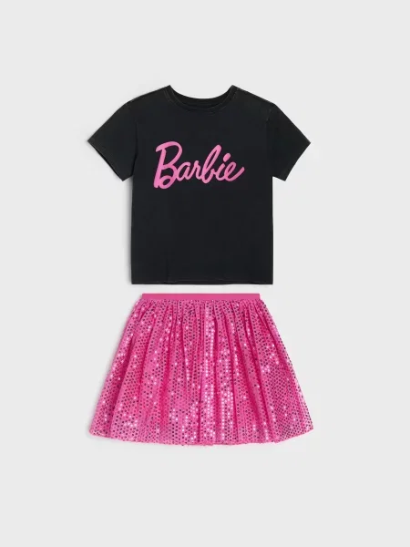 Sinsay komplet: tričko a sukně Barbie vícebarevná