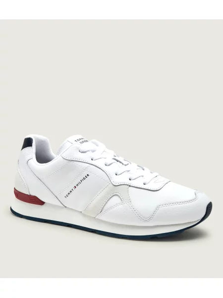 Tommy Hilfiger Bőr edzőcipő T Hilfiger Core Lth Runner | hasított bőr fehér