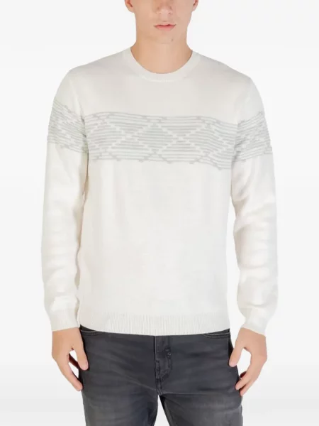 Pulover Antony Morato cu imprimeu geometric alb