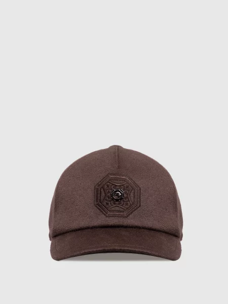 Кепка Stefano Ricci с вышивкой коричневая