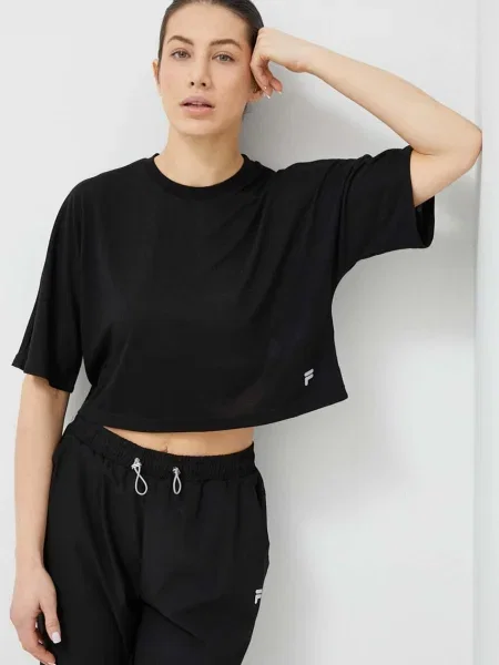 Къс тениска Fila черно
