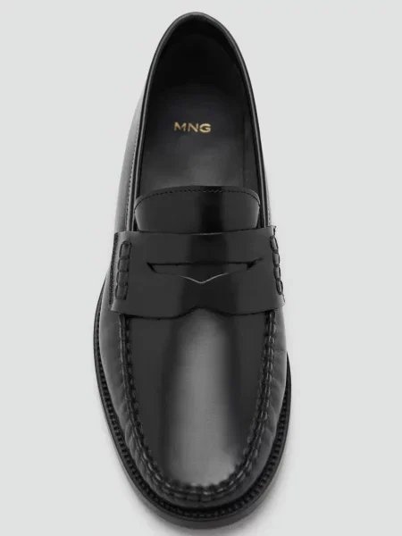 Шкіряні Лофери MANGO чорний