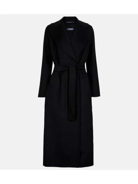 Volneni plašč 's Max Mara črna