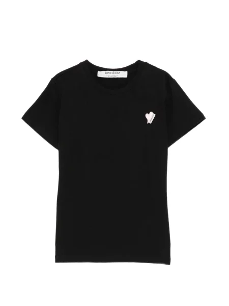 Tricou Kimhēkim cu motiv cu inimi cu petice negru