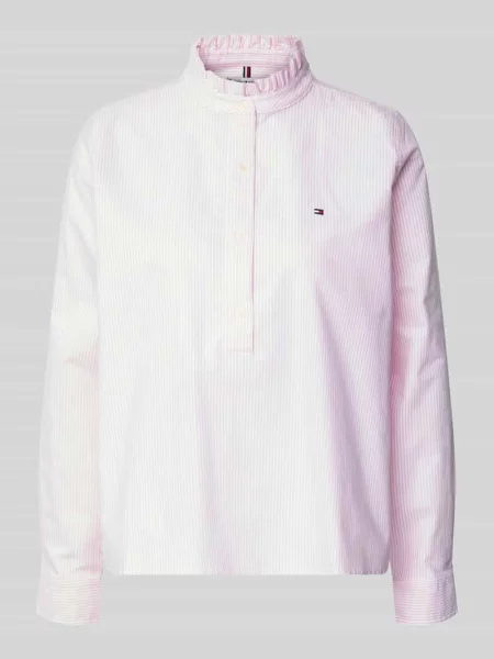 Bluzka z długim rękawem o kroju comfort fit z czystej Tommy Hilfiger różowa