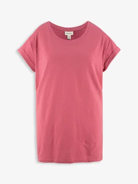 Długi T-shirt z czystej bawełny różowa