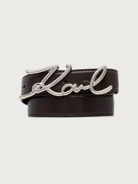 Karl Lagerfeld curea pentru femei din piele K/SIGNATURE maro