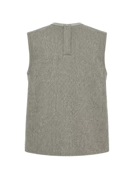 Top Rick Owens fără mâneci drapat gri