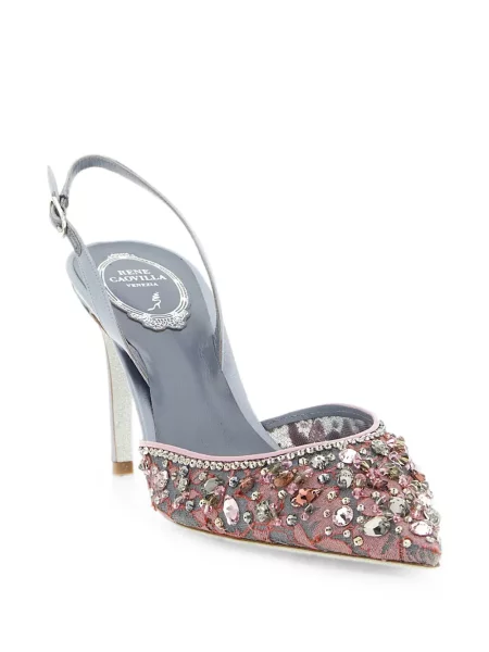 Pantofi cu toc Rene Caovilla slingback roz