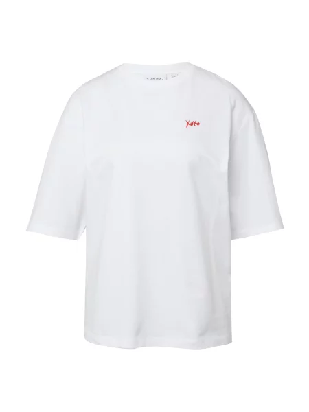 COMMA Tricou roşu închis alb