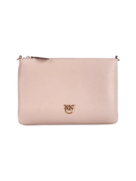 Geanta de piele Pinko clasică bej