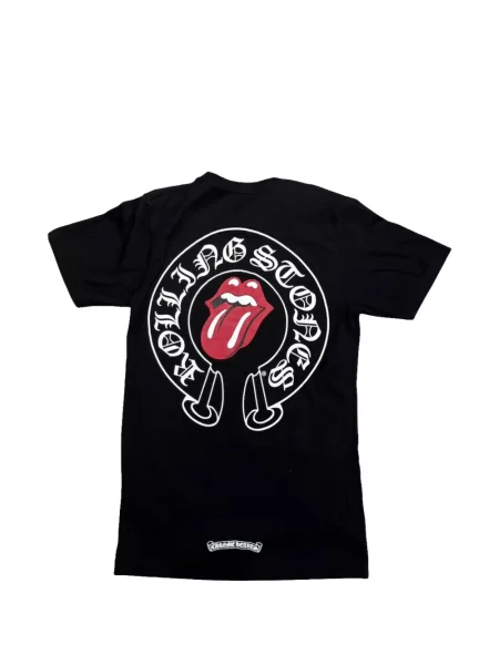 Тениска Chrome Hearts със сърца камъни черно
