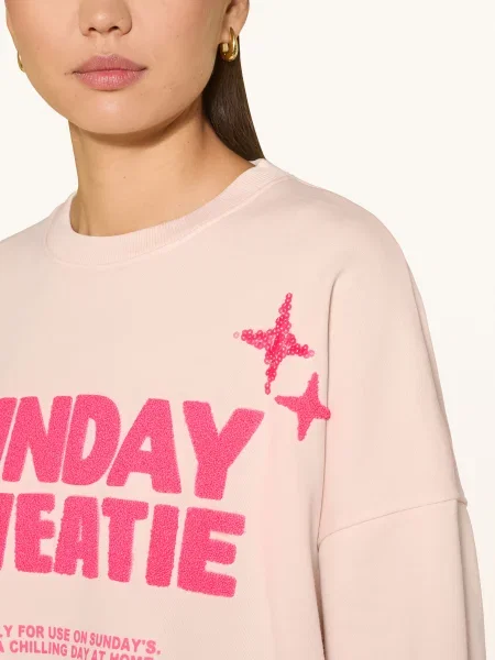 Grace Mikiny Sunday Sweatie krémová / neonově růžová