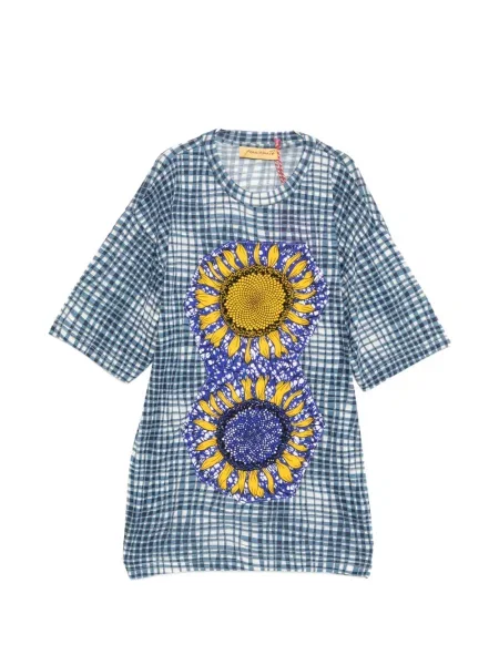 Tricou Penultimate în carouri albastru