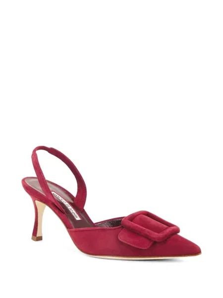 Pantofi cu toc Manolo Blahnik cu cataramă roșu