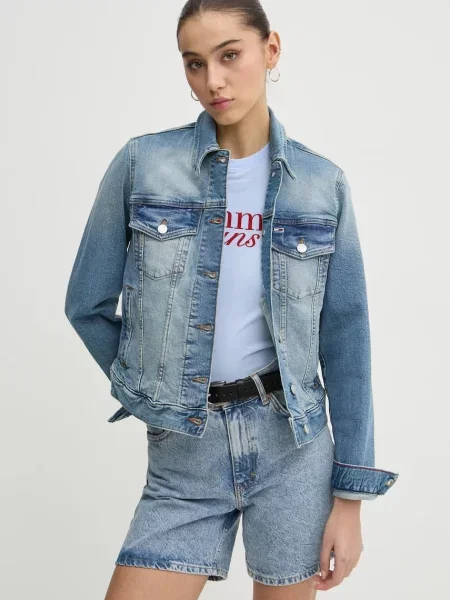 Дънково яке Tommy Jeans преходен модел синьо