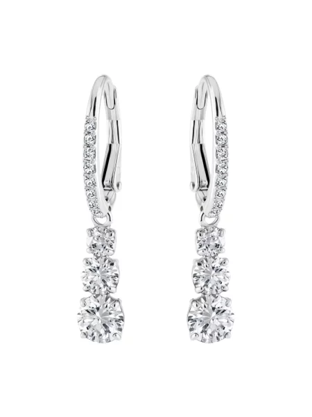 Swarovski Akcesoria Kobieta ONE SIZE Attract Kolczyki Okrągły Szlif Biały Rodowany Stilla szary