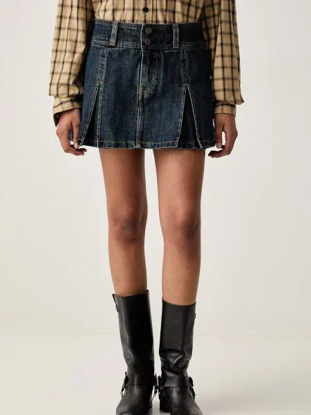 Levi's fustă din catifea reiată INVERTED PLEAT MINI