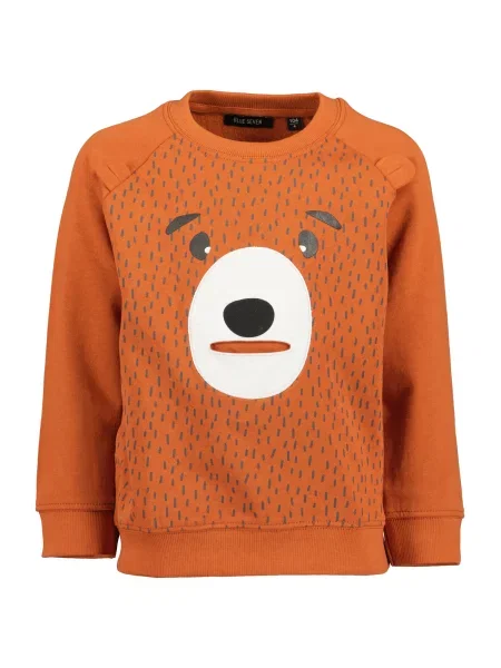 BLUE SEVEN Sweater majica oker / tamo siva / crna bijela