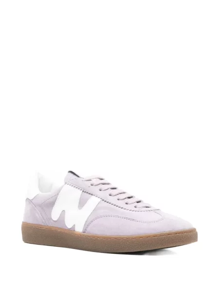 Sneakerși Msgm din piele de căprioară violet