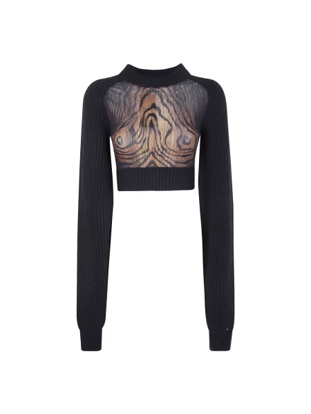 Sweter Jean Paul Gaultier z siateczką czarny