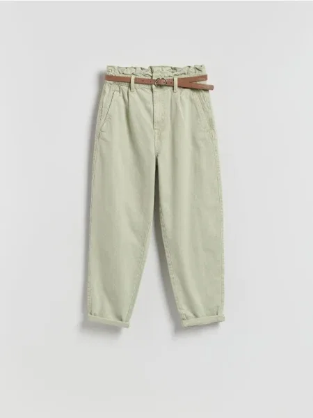 Reserved Blugi paperbag cu verde