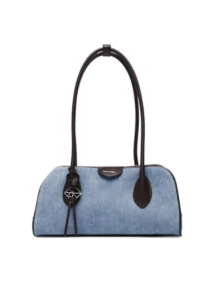 Дамска чанта Calvin Klein Emblem Trio Denim Shoulder Bag син