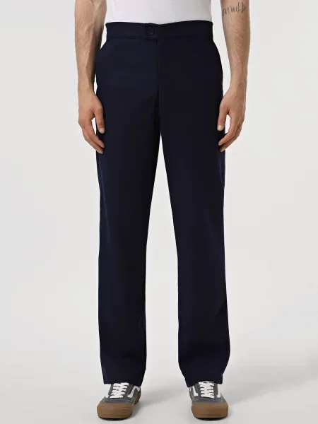 Штани повсякденні IJ pants-linen-navi-man темно-синій льон/віскоза сині