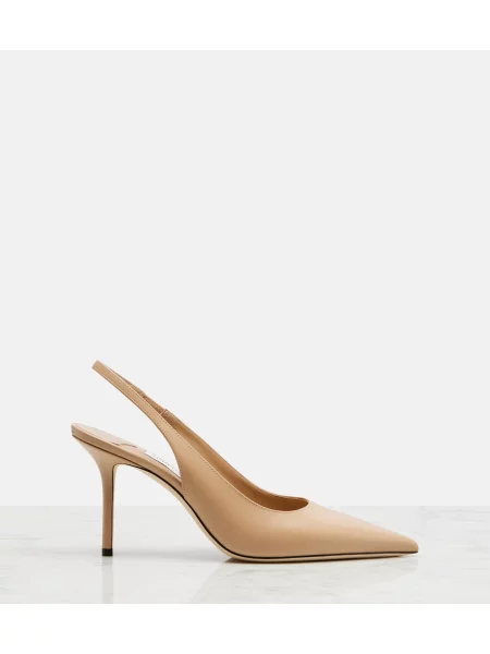 Pantofi cu toc Jimmy Choo din piele slingback maro
