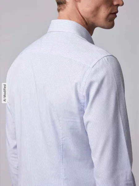Koszula biznesowa o kroju slim fit z pasem na plecach Jake*s błękitna