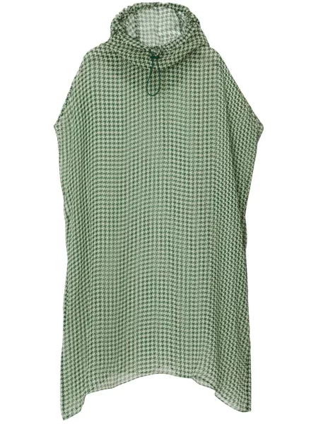 Jedwabna przezroczysta sukienka Burberry z nadrukiem zielona