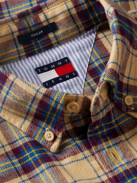 Клетчатая фланелевая джинсовая рубашка Tommy Jeans