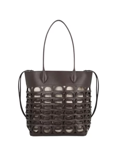Geantă shopper Ferragamo din piele maro