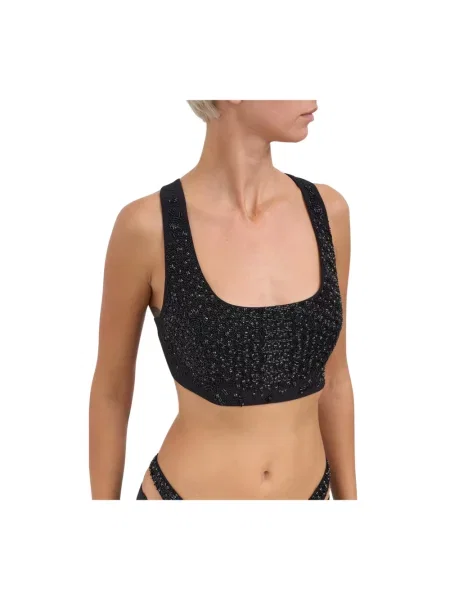 Top Elisabetta Franchi o krotszym kroju czarny