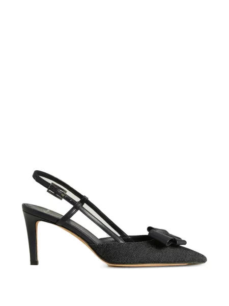 Pantofi cu toc Kiton cu funde slingback albastru