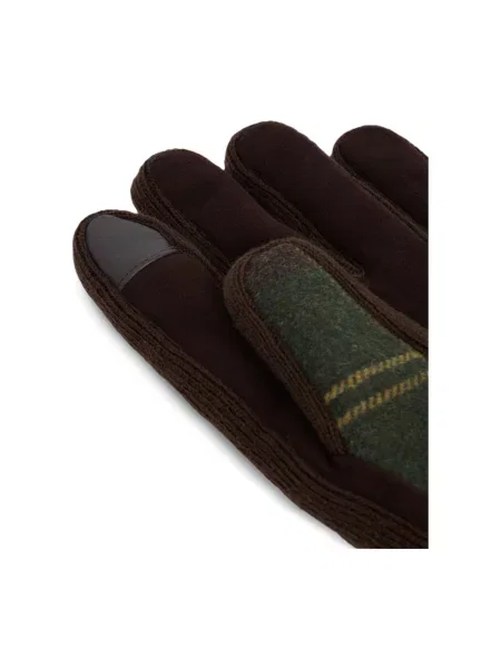 Rękawiczki Barbour w kratę zielone