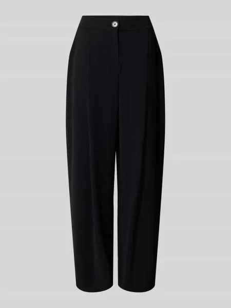 Spodnie o kroju tapered fit z zakładkami w pasie i wpuszczanymi Armani Exchange czarne