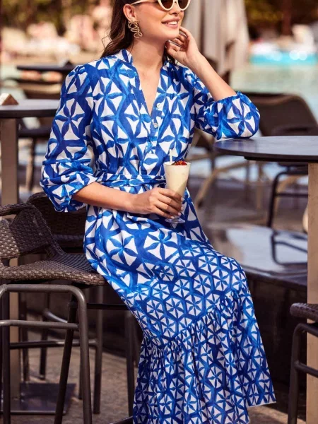 Пляжное платье-рубашка на