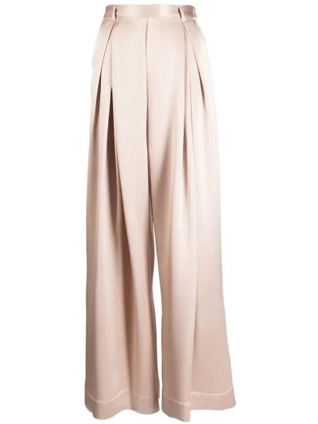 Szerokie spodnie Goen.j plisowane brązowe
