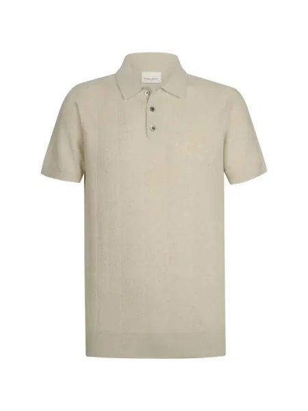 Tricou polo Profuomo cu model herringbone
