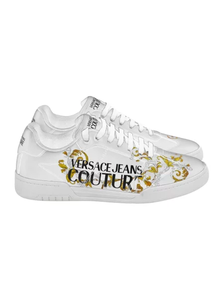 Sneakersy Versace Jeans Couture sznurowane z nadrukiem białe