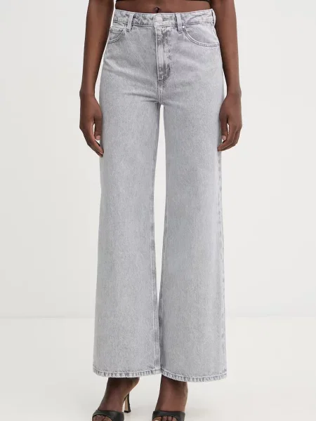 Guess jeansy wide leg szare