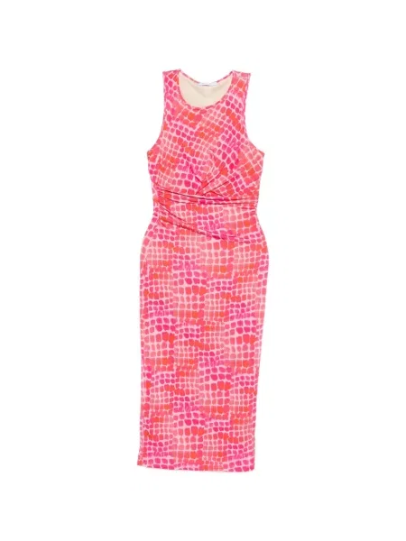 Rochie midi Patrizia Pepe cu imagine până la genunchi de costum roz