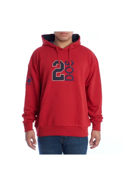Bluza z kapturem La Martina z kapturem czerwona
