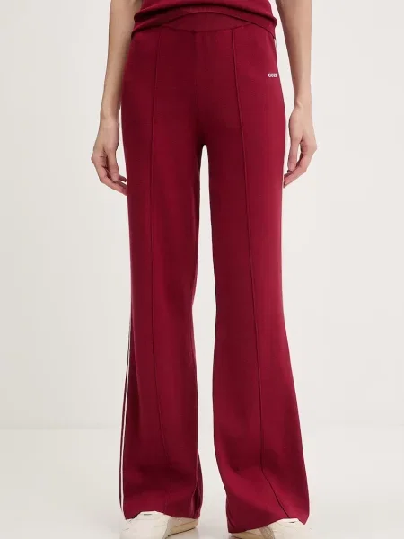 Guess spodnie dresowe z wiskozą LAURENE bordowe