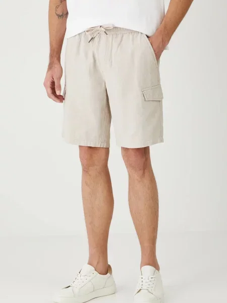 Льняные меланжевые шорты Medicine бежевые