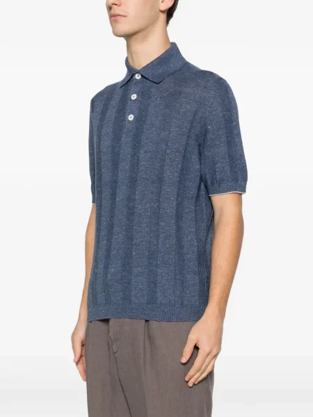 Polo Brunello Cucinelli tricotate albastru