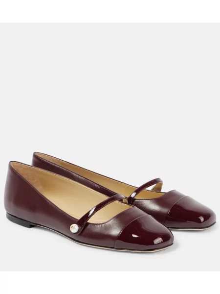 Кожени полуотворени обувки Jimmy Choo червено