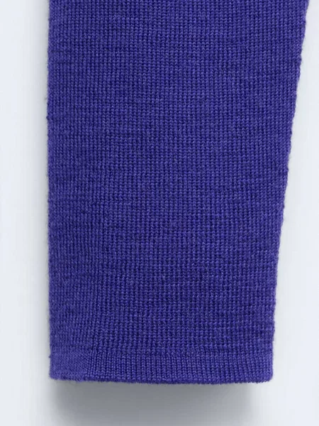 Sweter z golfem ze wełny purpurowy Kobieta S MANGO