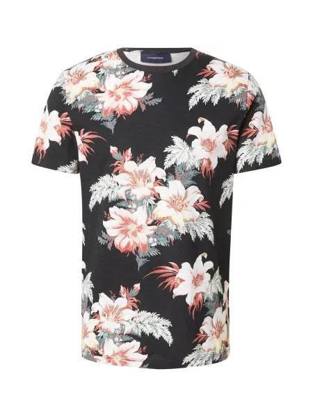 Lindbergh Tricou verde pastel / corai / negru alb